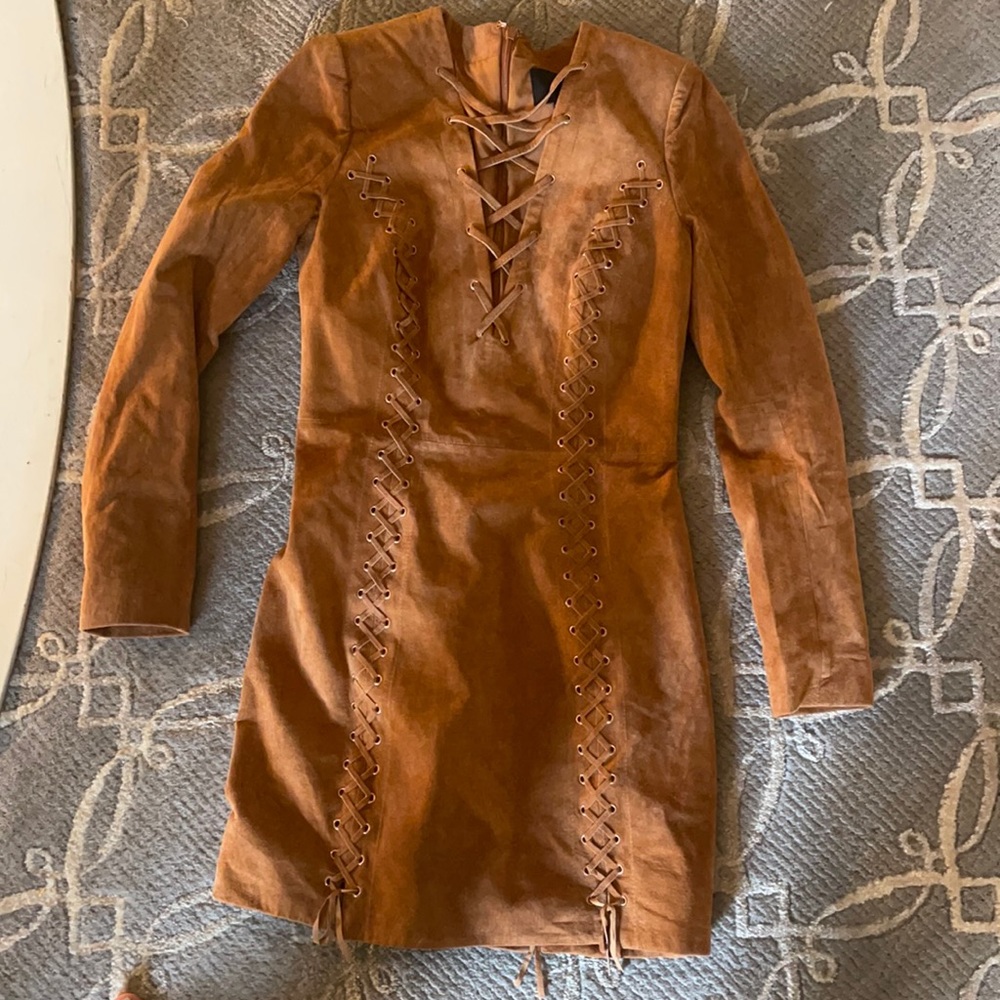 Intermix brown suede dress